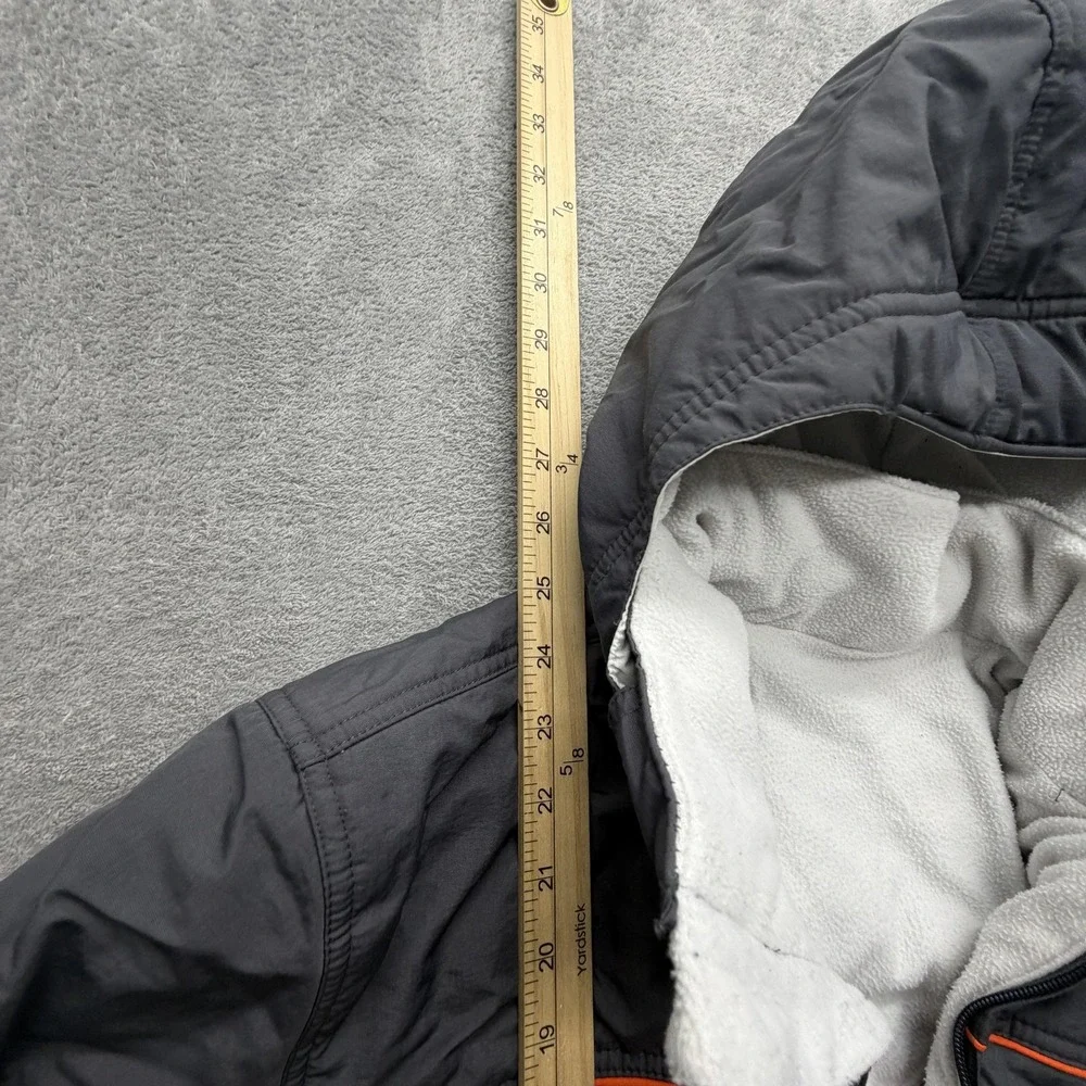 Nike Jacket Youth 10-12‎ Gray Orange Reversible Hooded Fleece Lined Puffer